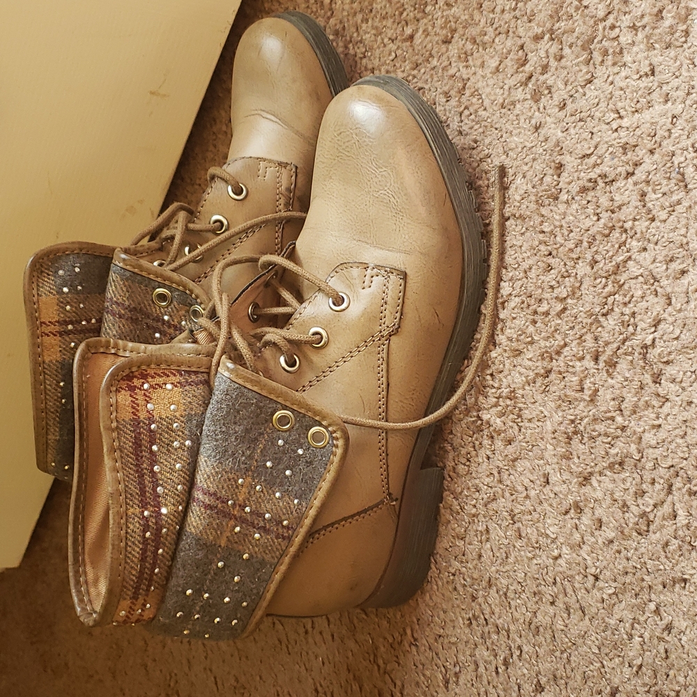 Light brown combat boots